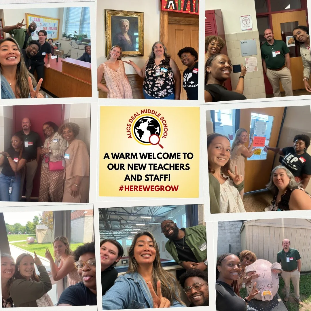 A warm welcome to our new teachers and staff! Welcome to our Deal community! #admsherewegrow