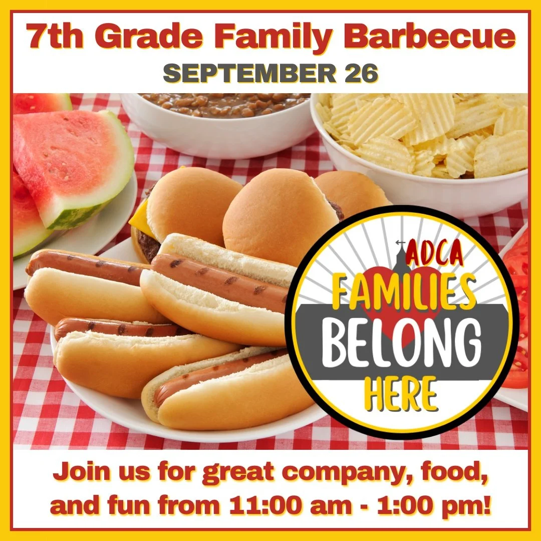 We can't wait to welcome our families to our 7th grade Barbecue this Saturday, September 26 from 11 am to 1 pm at Deal! #admsherewegrow