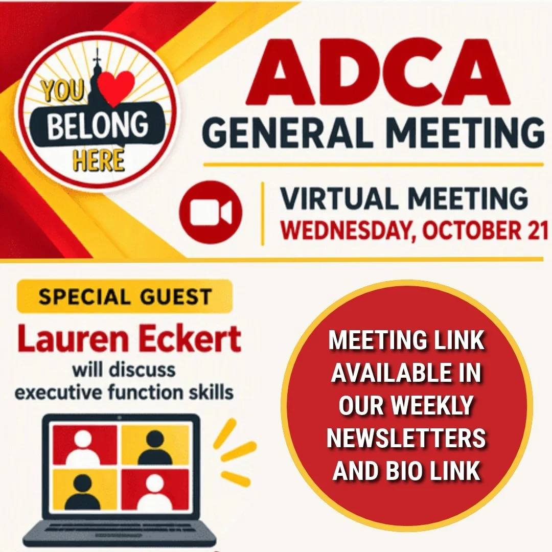 Join our virtual ADCA General Meeting this Wednesday, October 21 with special guest Lauren Eckert! Meeting link available in our weekly newsletters and bio link. #admsherewegrow