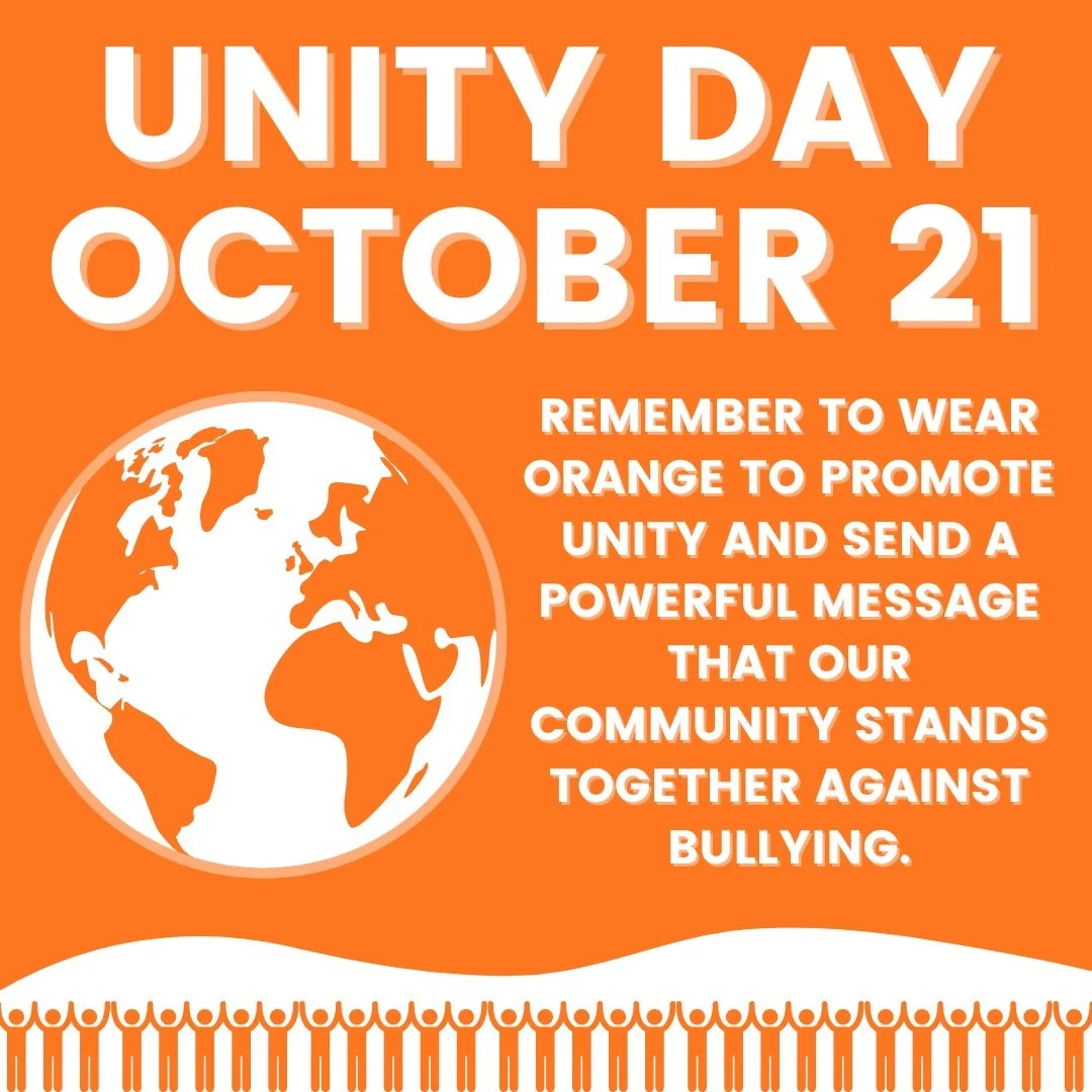 Unity Day is Wednesday, October 21! We encourage all students and staff to wear orange to show our unified commitment across our school! #admsherewegrow