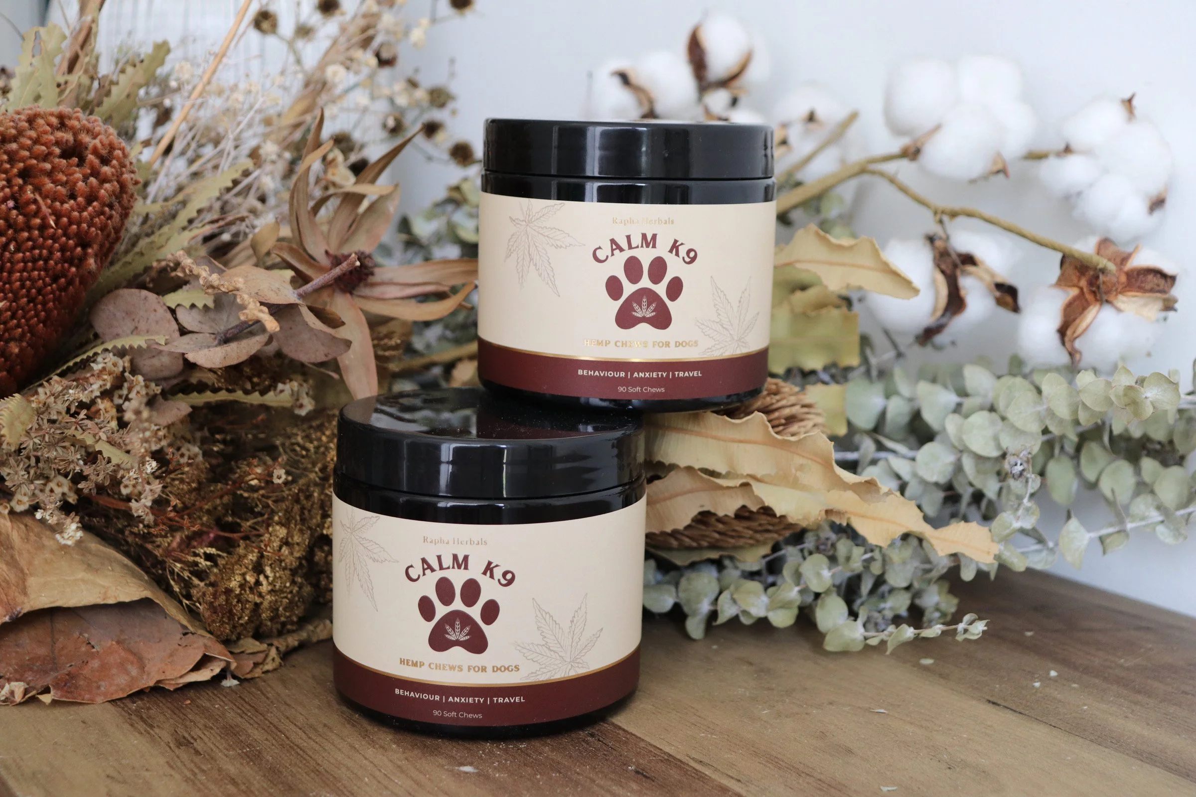 2 Jars Calm K9 180 Chews — RAPHA HERBALS