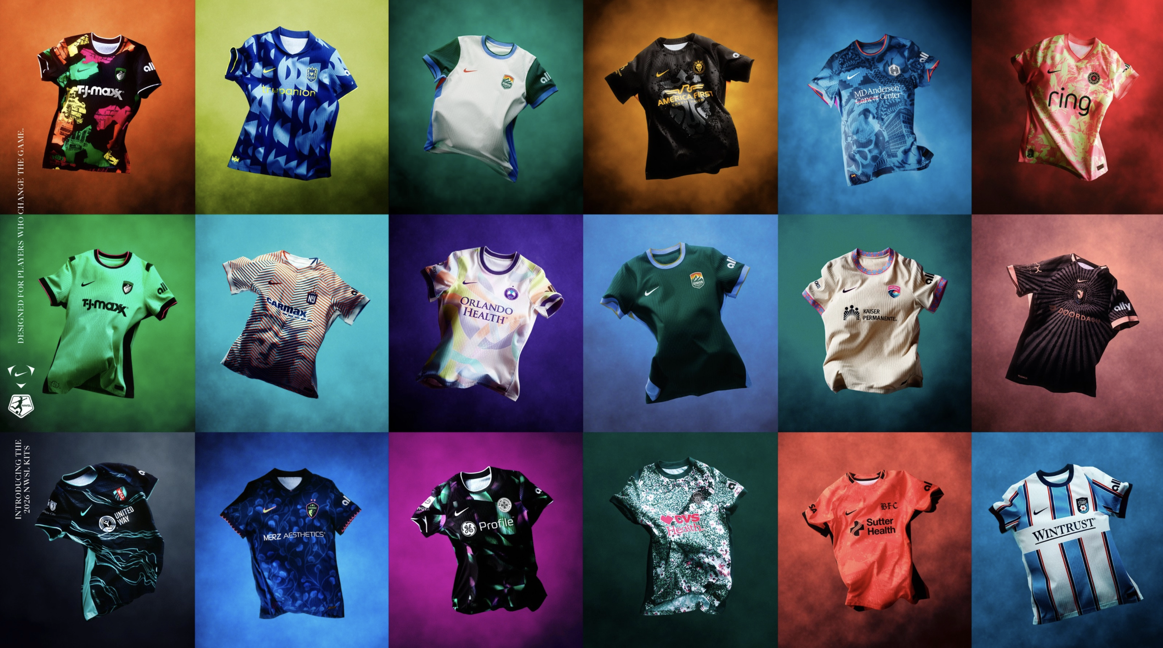 Los 17 equipos de la NWSL presentan nuevos jerseys para el 2026