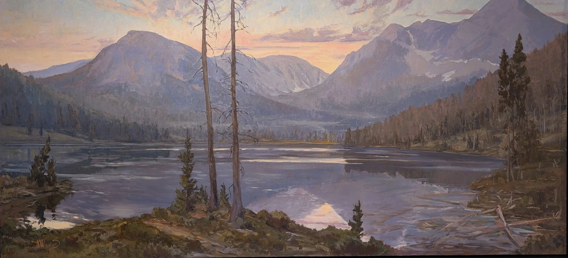 "The Day Still Breaks," 22" x 48", 2026, Oil, Available through Mountain Sage Gallery, Helena, MT, $5750.00 
