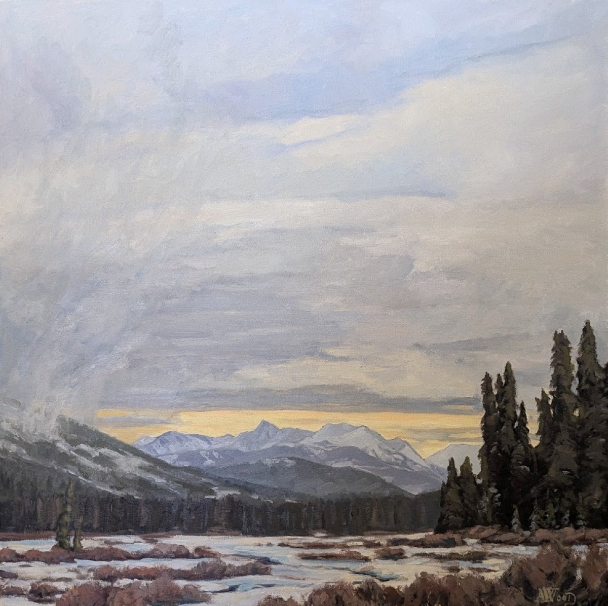 Echoes Above, 2025, 24x24, Oil, $2000.00
