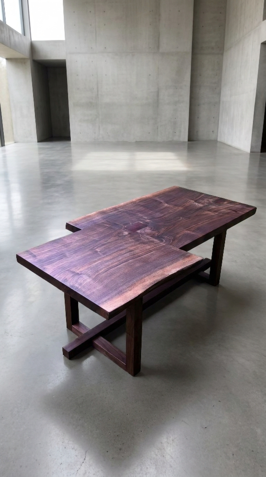 MA low table,
Walnut Slab, Jatoba (accent),
2026
