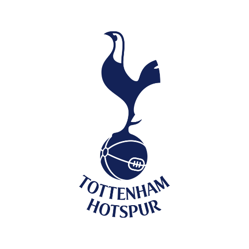 The Tottenham Hotspur football club logo featuring a navy blue cockerel standing on a football with the name below.