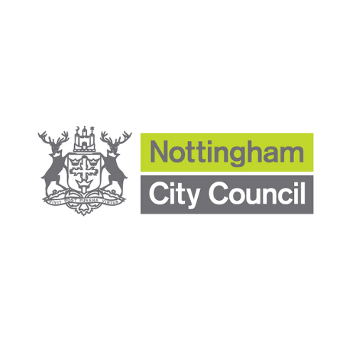 Logo of Nottingham City Council featuring a crest with two deer and a shield.