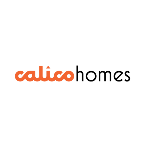 Calico Homes logo with orange and black text on a white background.