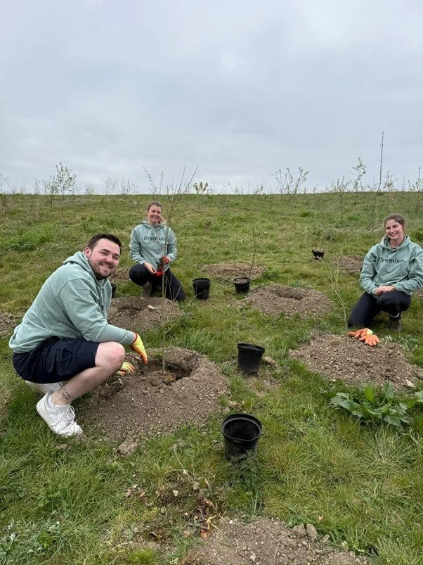 team photo at the premier p and p uk tree planting day with Time4Trees