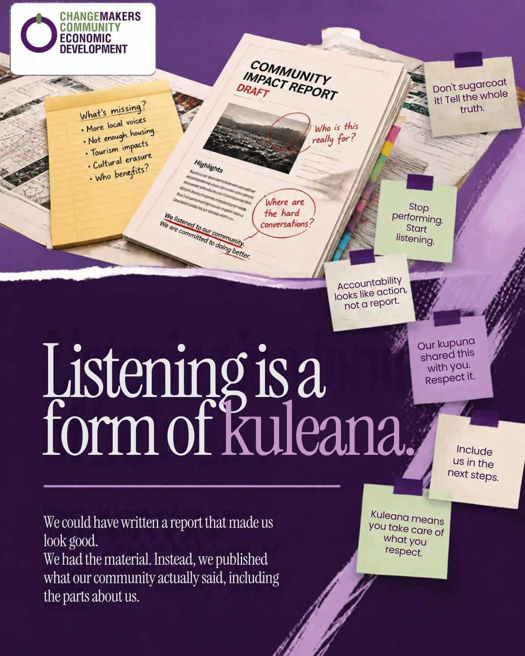 Because You Spoke: What We Heard