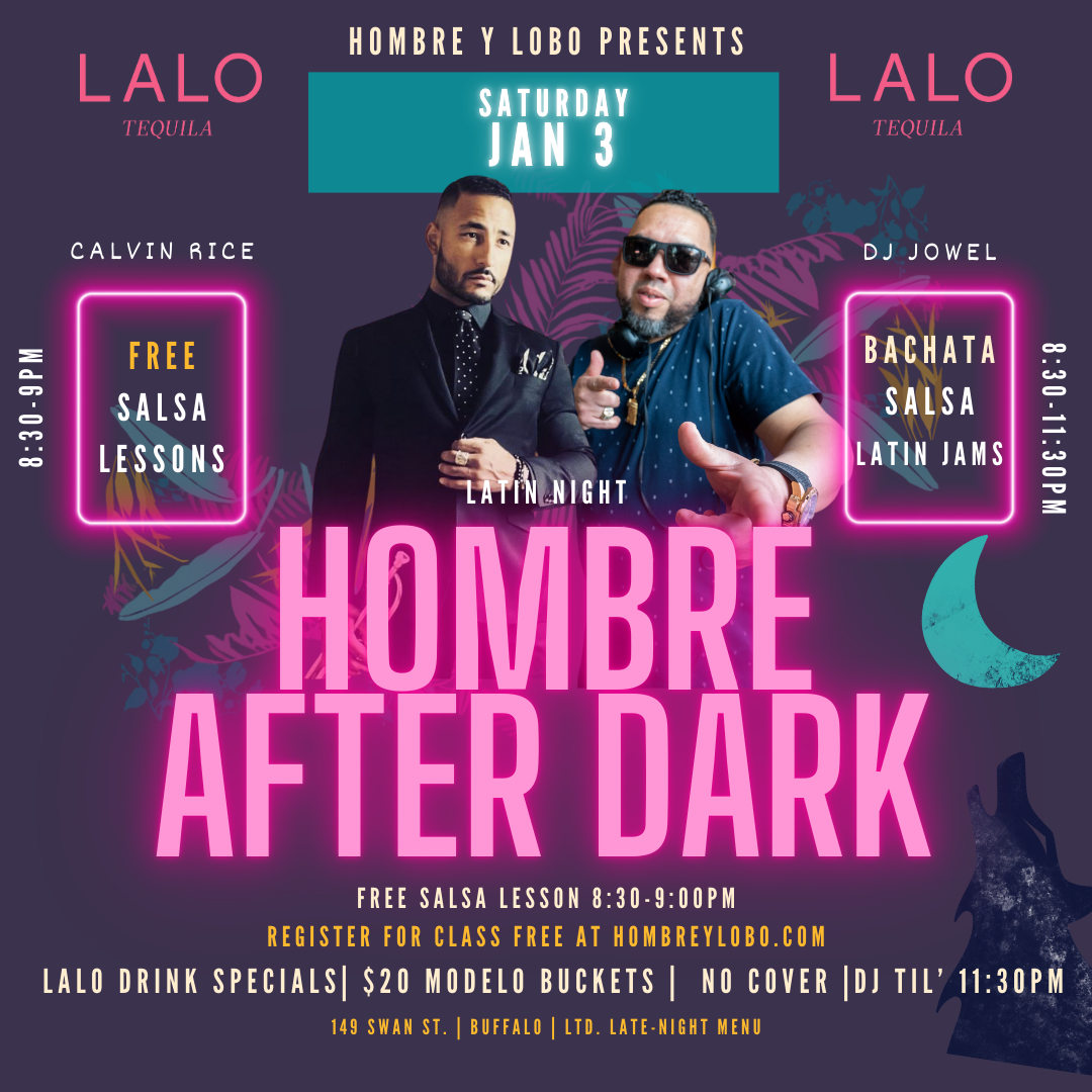 Our monthly late-night dance party returns! Come for free salsa lessons or come to just dance! Latin music and other favorites all night long! Limited food menu- drink specials until 11:30PM. Lessons start at 8:30PM. 