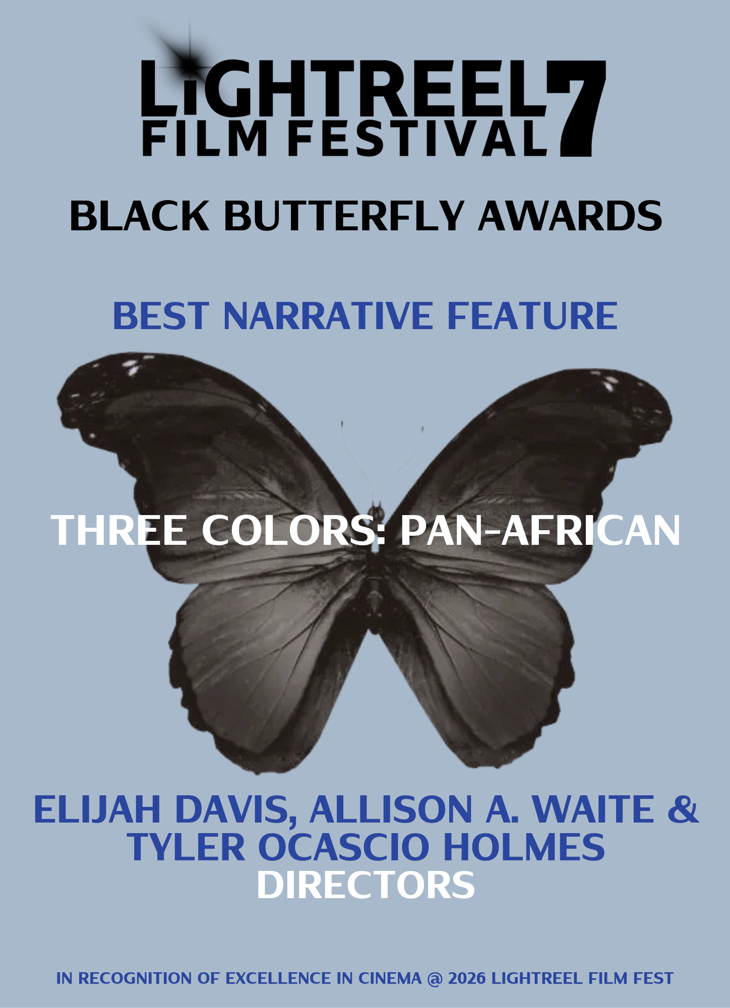 2026 LightReel Black Butterfly Award winner card