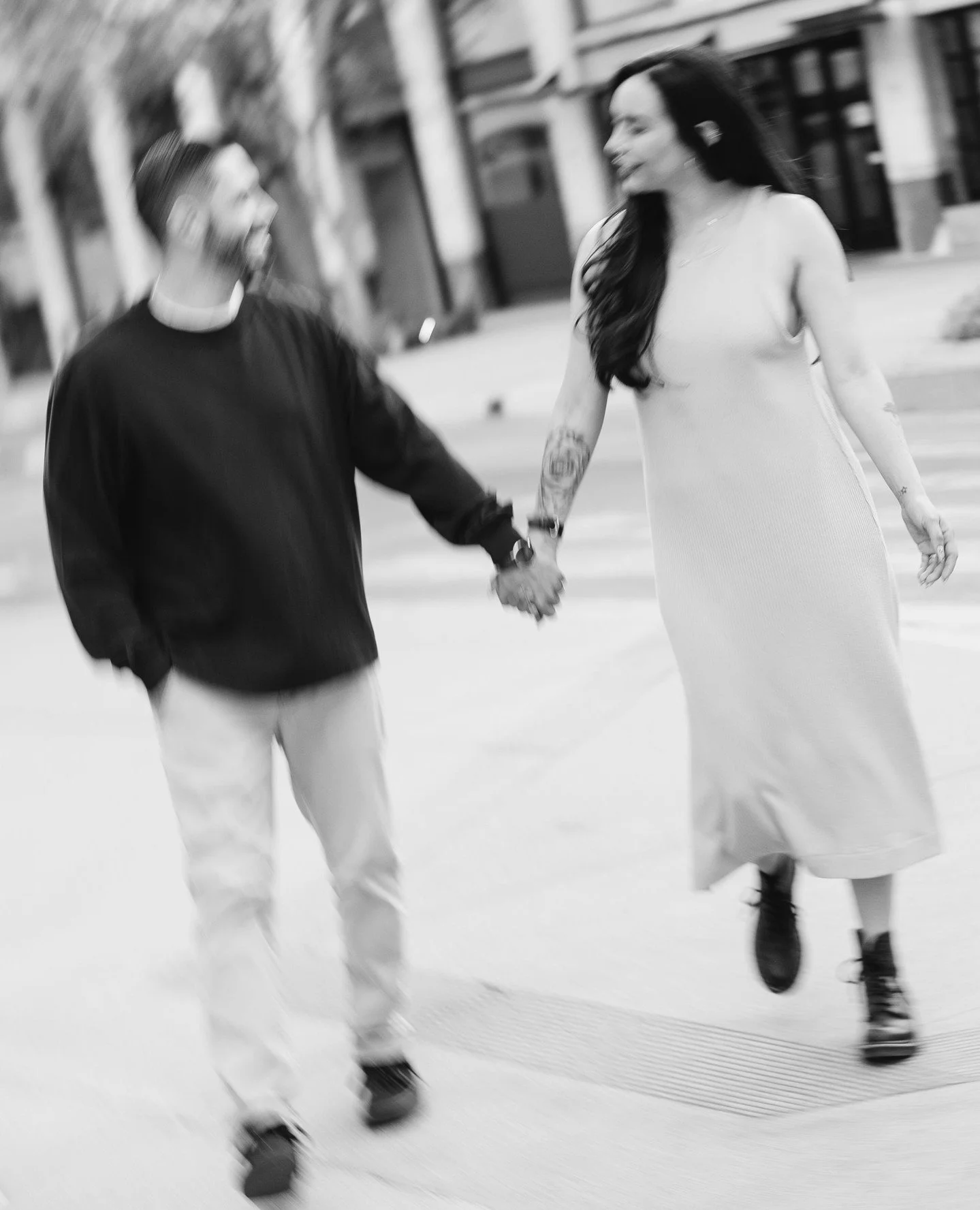 Some of the best things in life are oopsies.⁠
Like this frame when I was backing up and my shutter got bonked. But it's also one of my favorite frames from this session. Hard to articulate why, but the motion, the look between them, just feels fluid 