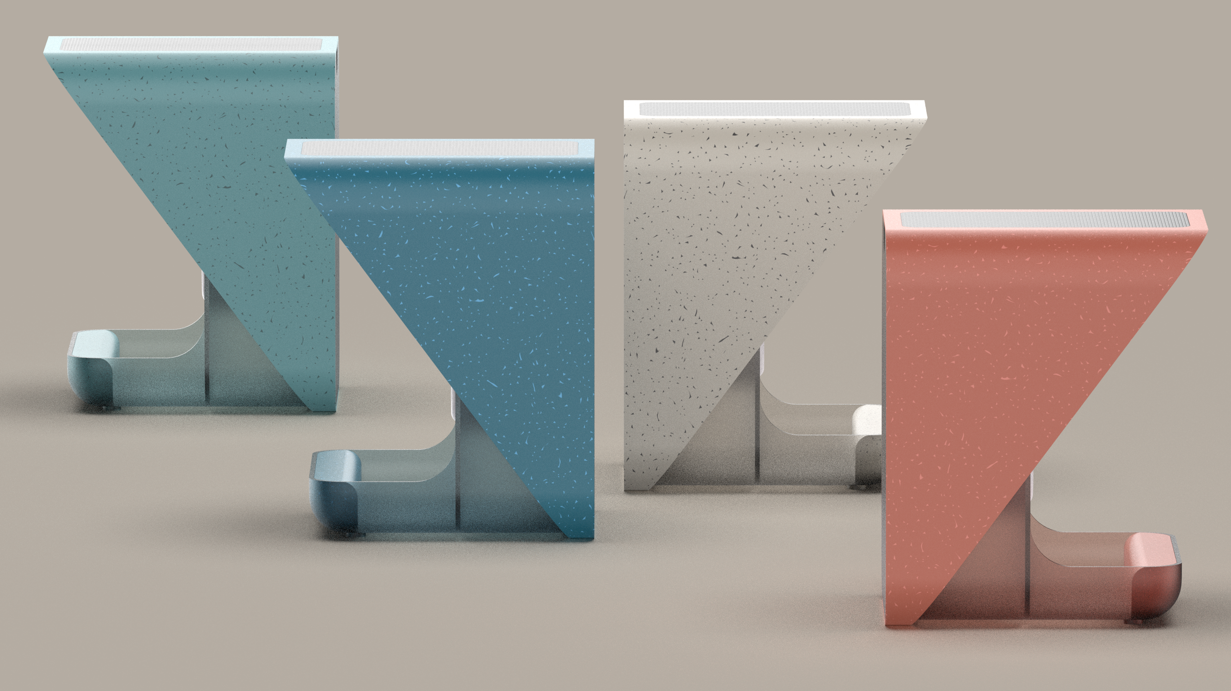 CMF Strategy Ideation [from Left to Right] - Moss, Blueberry, Stone, Coral.