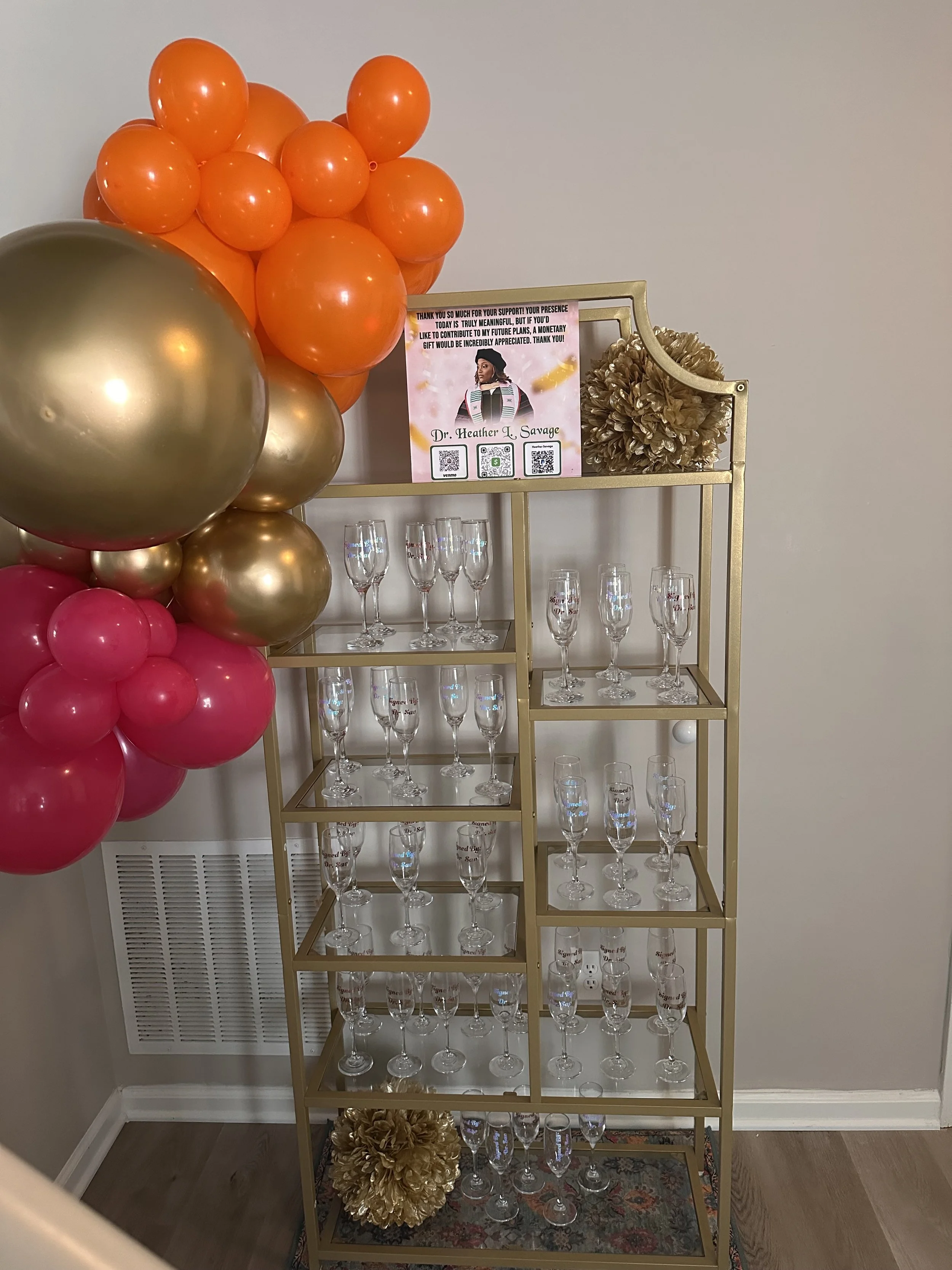 Gold Glass Shelving ($100)