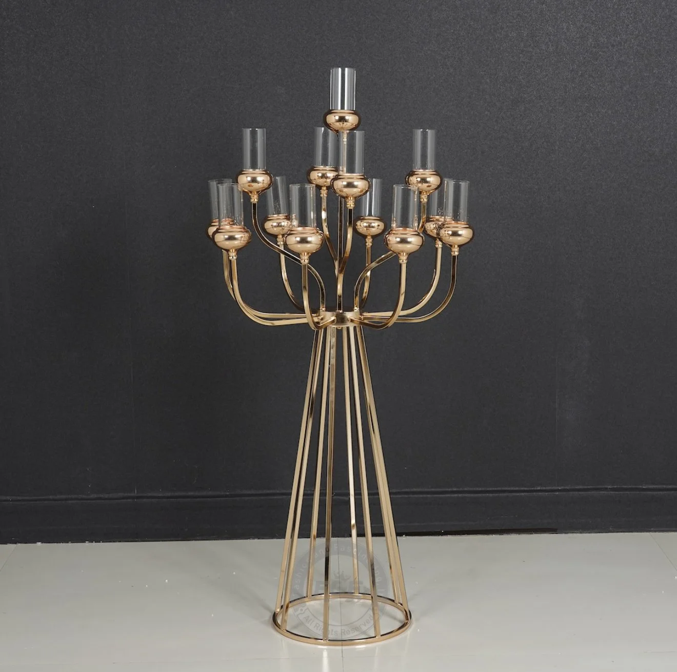 Gold/Glass Candelabra $90