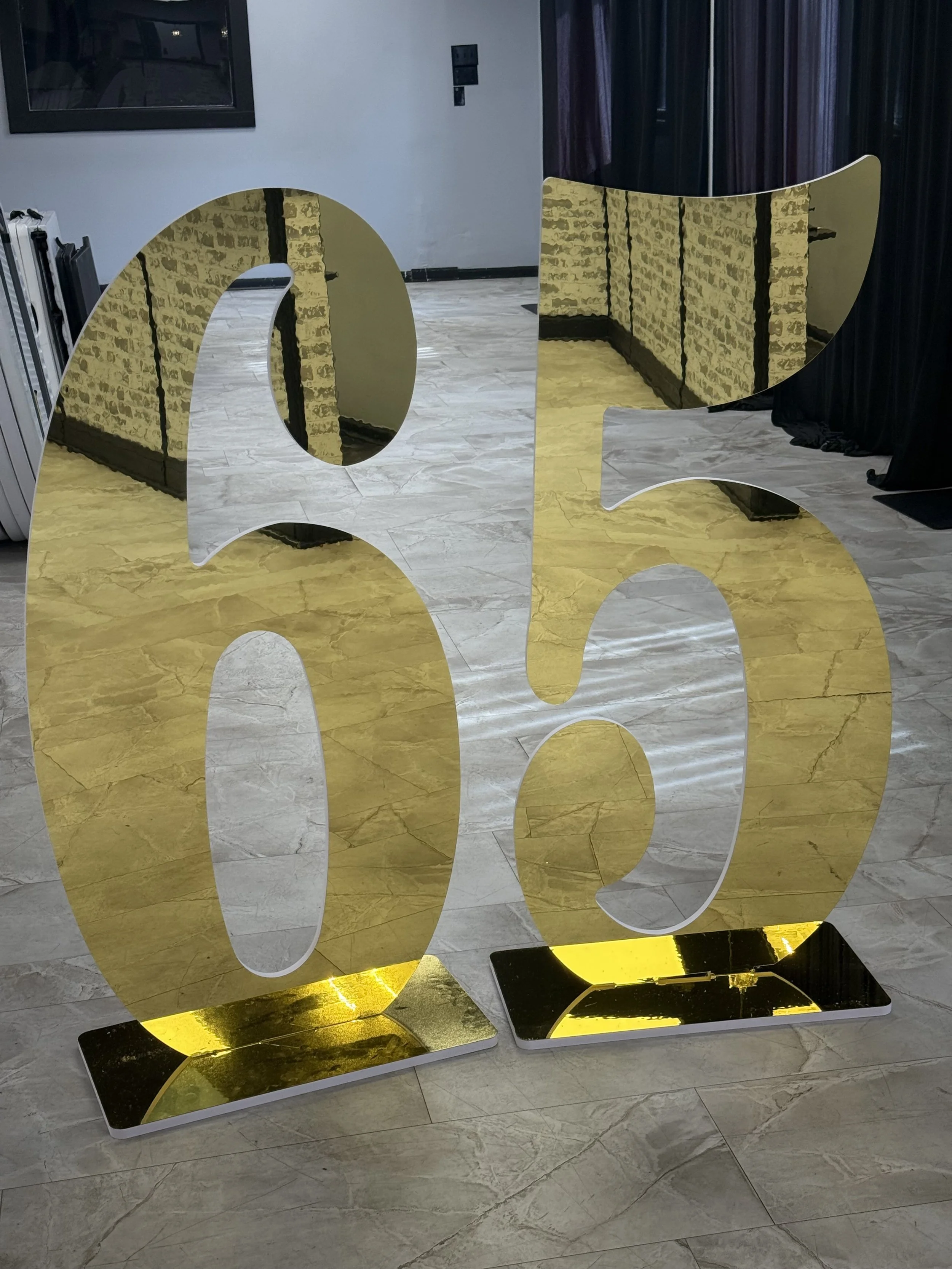 Gold Mirror 4ft numbers $75 each