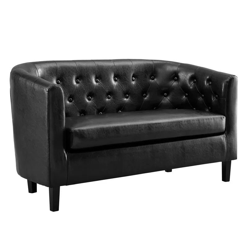 Black Faux Leather sofa ($150)