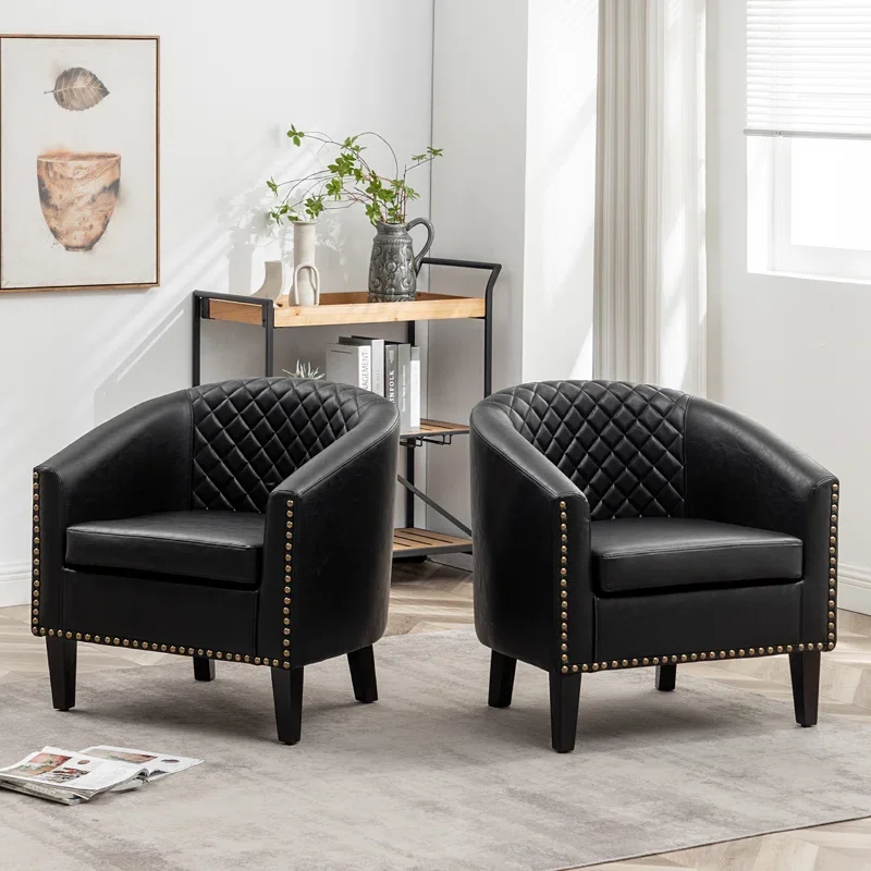 Black Faux Leather Club Chairs ($75 each)