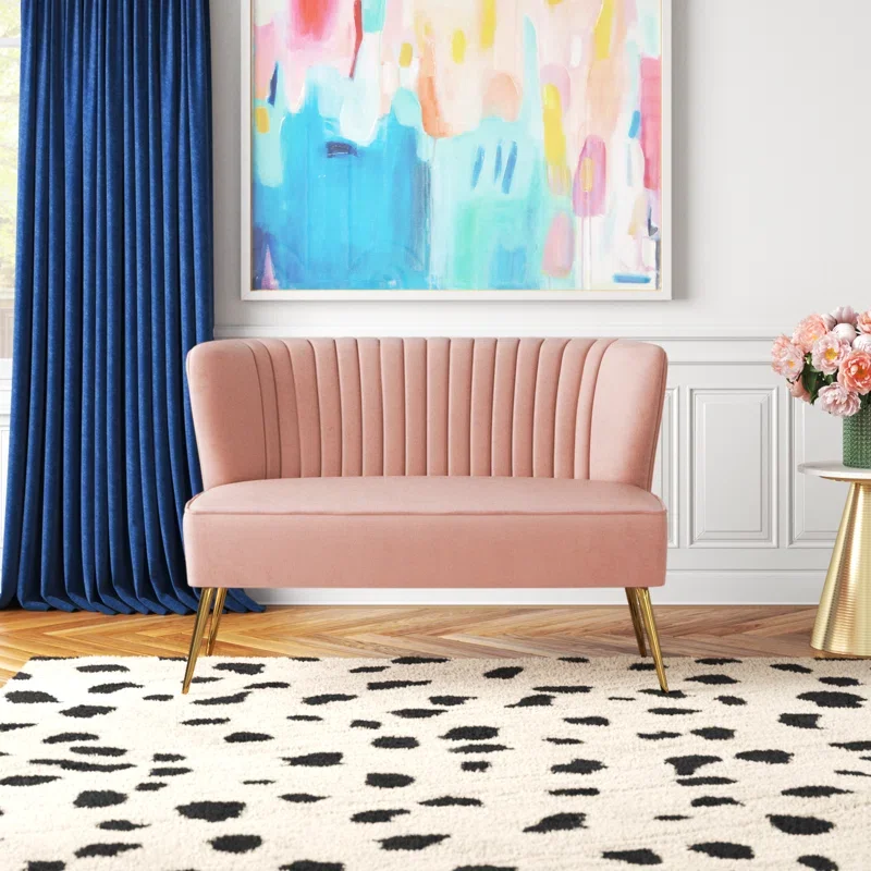 Mauve Pink Velvet Settee ($150)