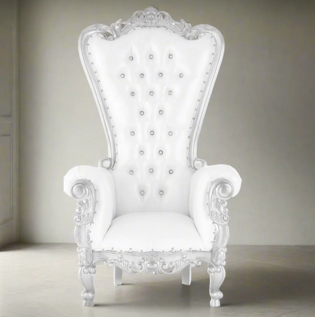 White/ Silver Throne Chair ($150)