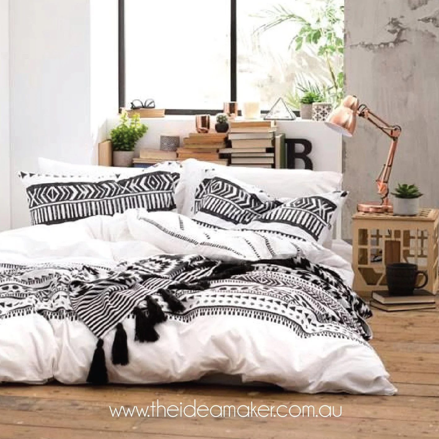β 
Monochrome Clash – The Youth Edit π€π€β 
β 
A cool, industrial edge for the modern youth bedroom. Black-and-white foundations meet textured neutrals, detailed embroidery, and clashing prints to create a look that’s bold yet timeless. Cont