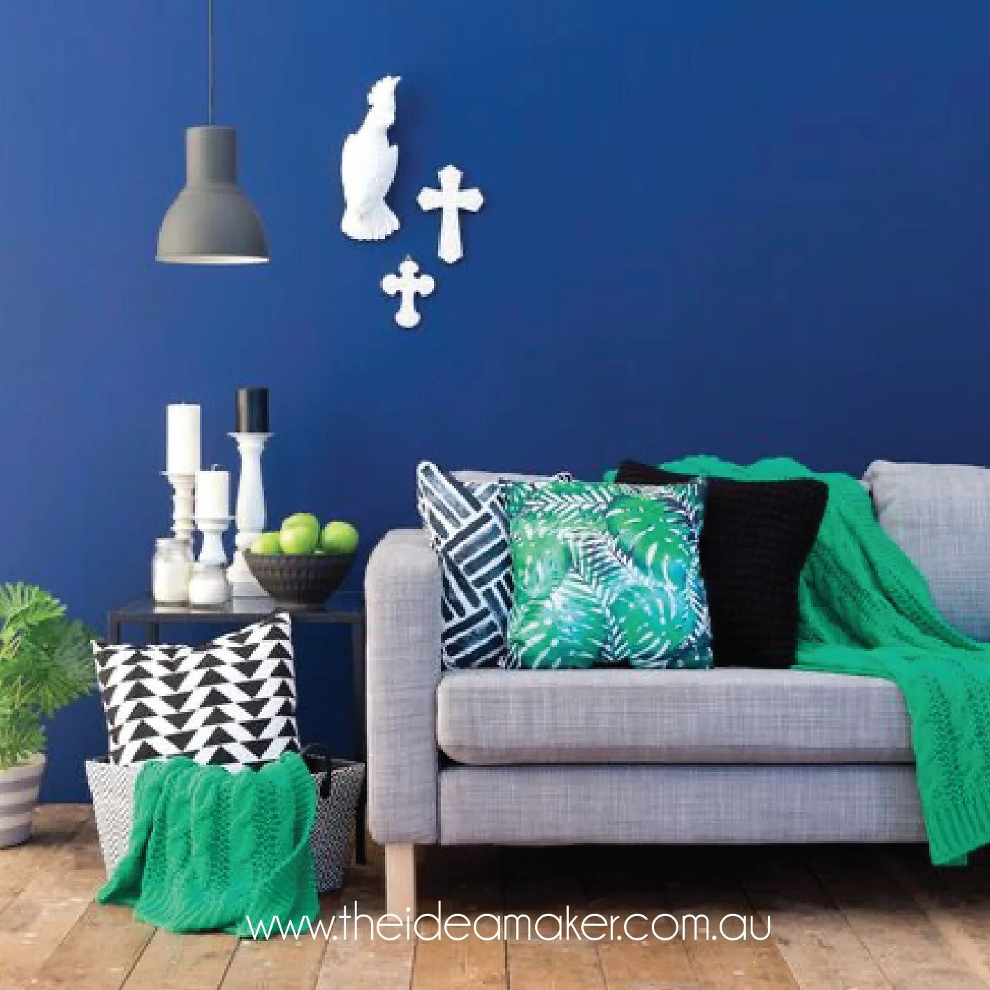 ⁠
Verdant Layers &ndash; The Nature Edit 🌿⁠
⁠
A fresh, modern take on green living&mdash;layered shades of green collide with splatter prints, oversized foliage, and textured finishes. Knitted throws, soft layering, and tonal depth create a bedroom 