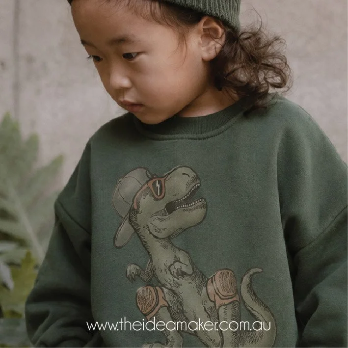 ⁠
Sophisticated dino time 🦕✨⁠
⁠
Tiny embroidered diplodocus details scattered across soft rib textures for a look that feels playful, elevated and timeless all at once 🤍⁠
⁠
I love creating kidswear that balances novelty with restraint &mdash; sweet