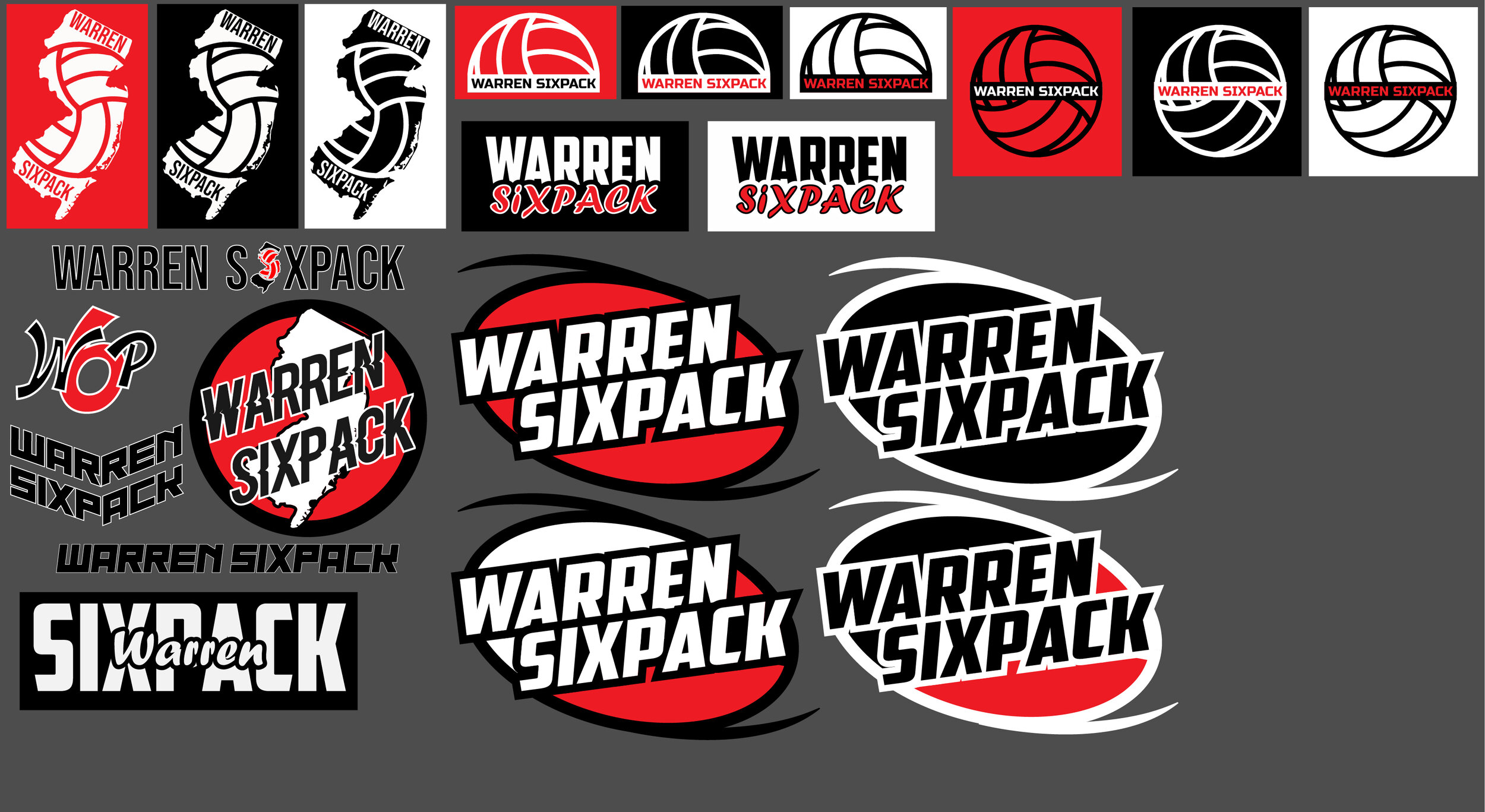 Warren Sixpack Volleyball club Logos free design
