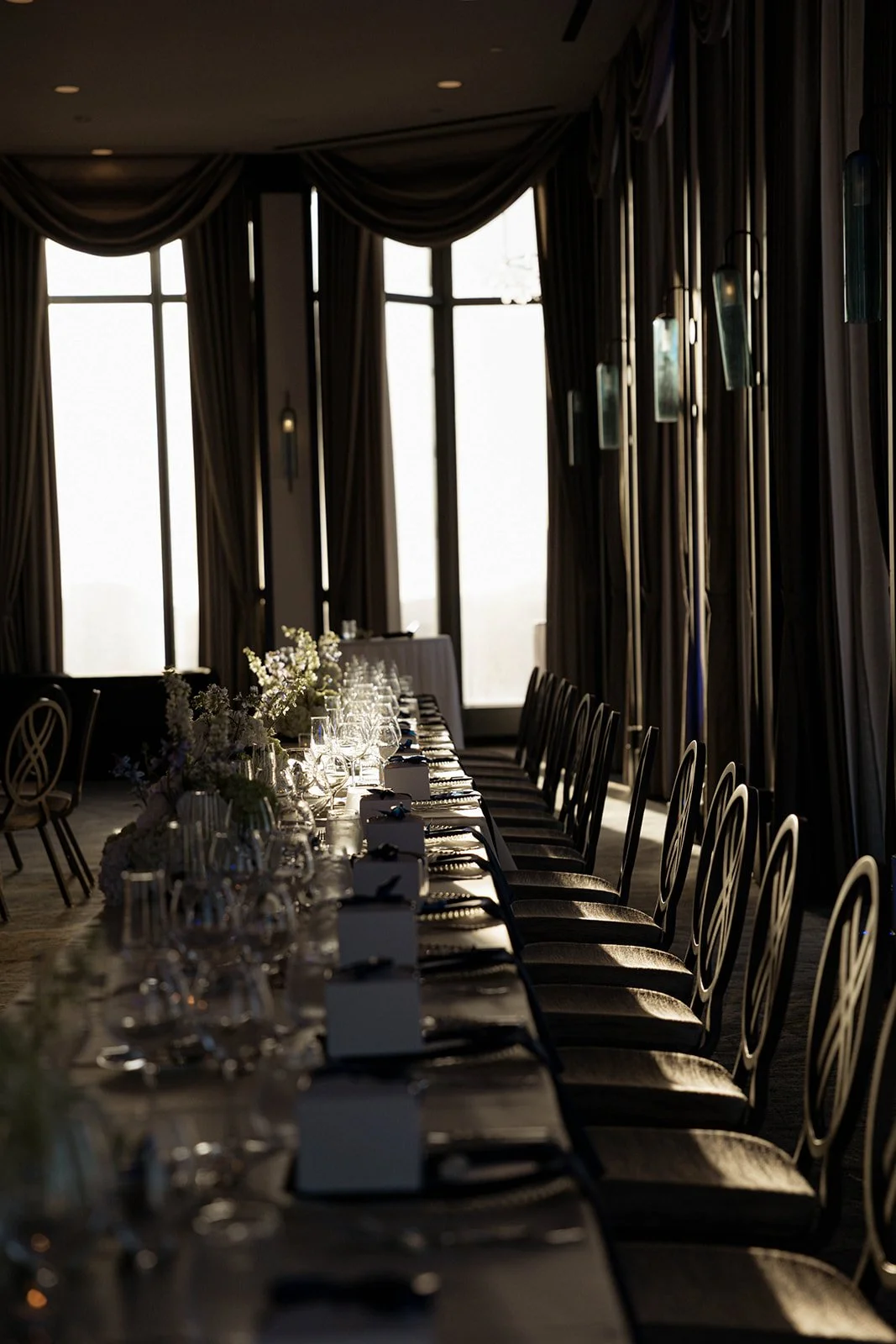 A wedding table setup from the wedding reception part of the day of wedding timeline