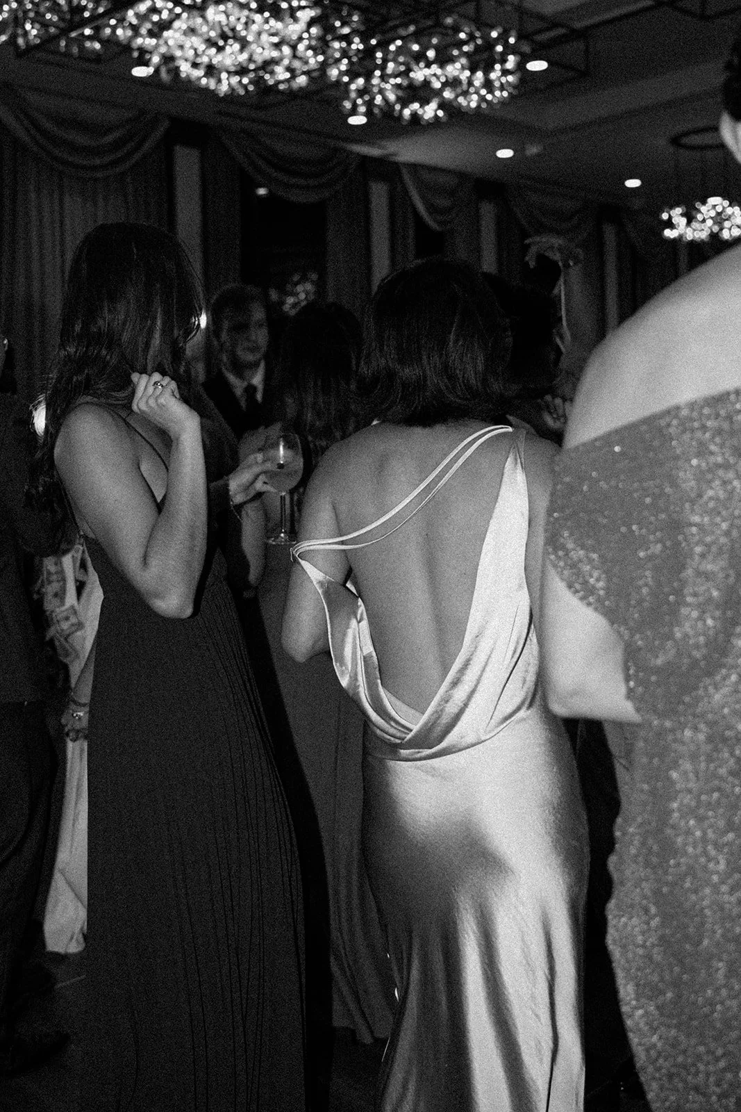 Wedding guests dancing at the wedding reception part of the day of wedding timeline