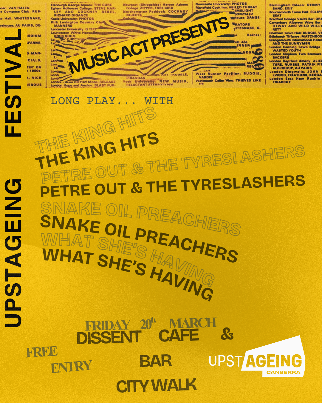 MusicACT x UPSTAGEING Festival presents: LONG PLAY