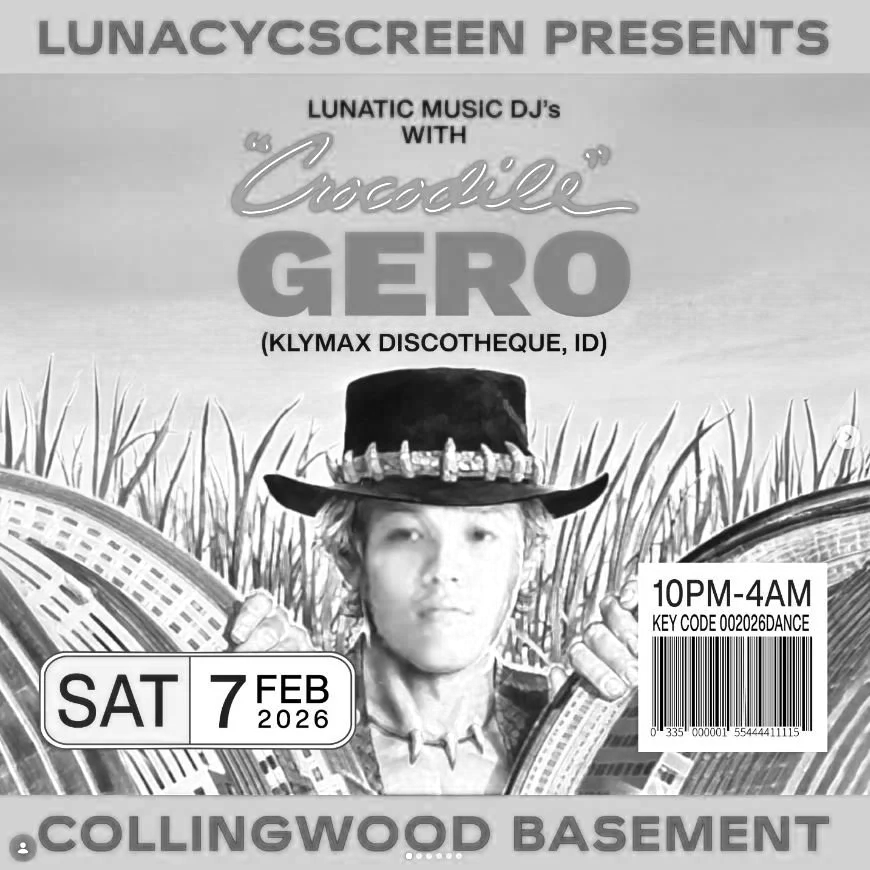 Flyer: Lunatic music with "crocodile Gero"