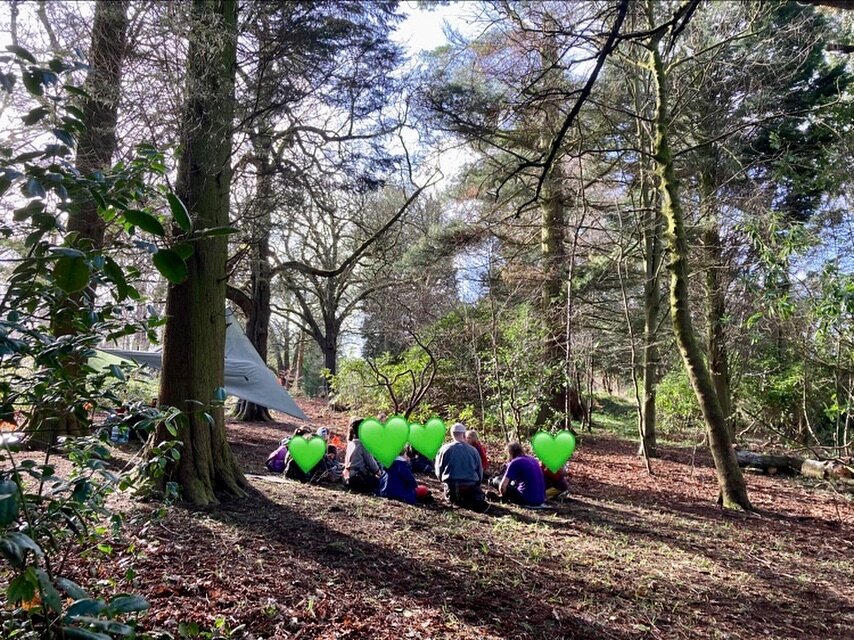 &ldquo;Consent based practice in action - A glimpse of our afternoon meeting - a regular space and time that frames our day in the woods together, where we all show up to be seen and heard - checking in, making plans, recognising conflicts/struggles,