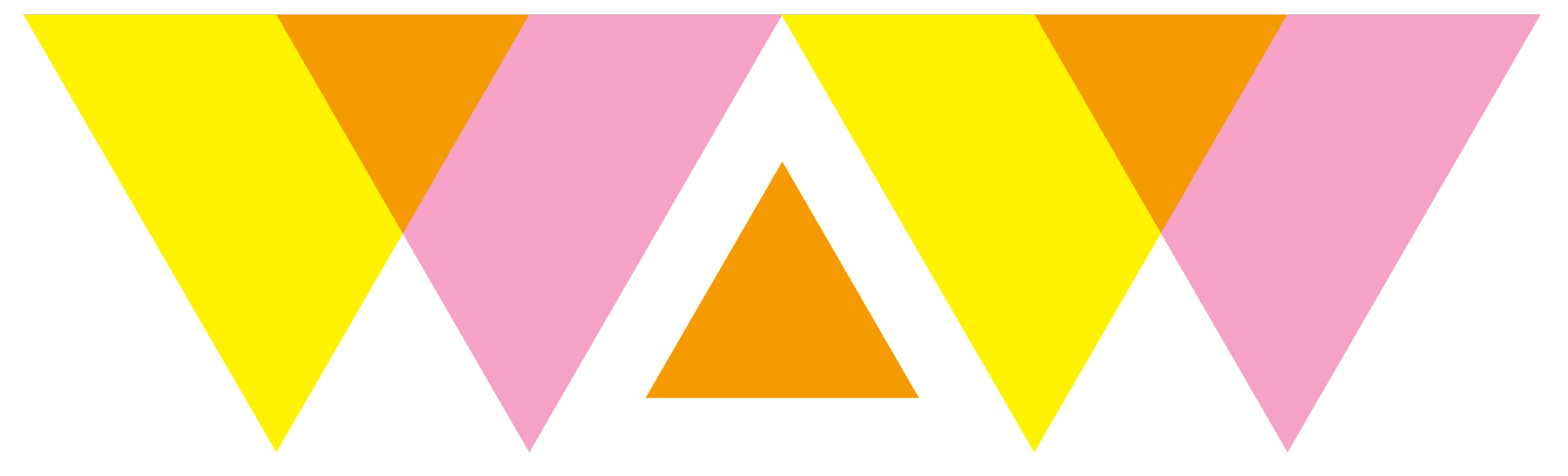 We Are Wonder Logo - yellow, pink and orange overlapping triangles