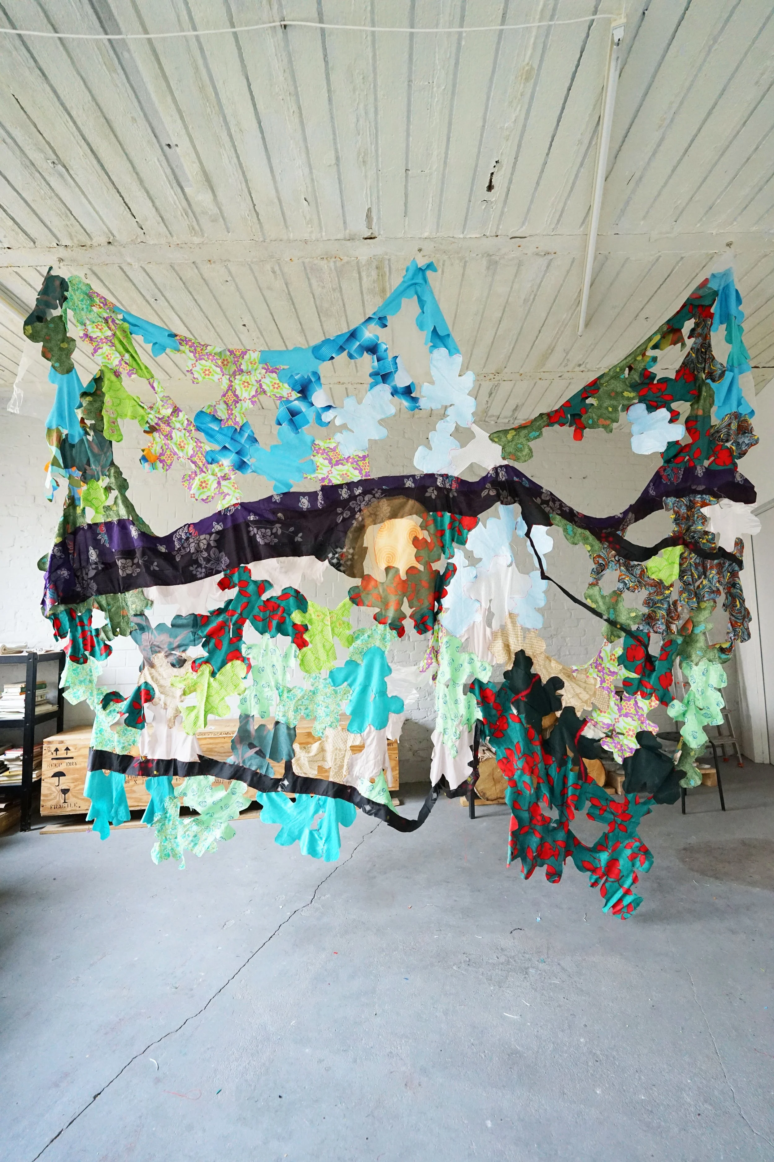 Hof in Tomo's Studio, 2025, (panel for outdoor installation for University of Michigan, spring 2026)