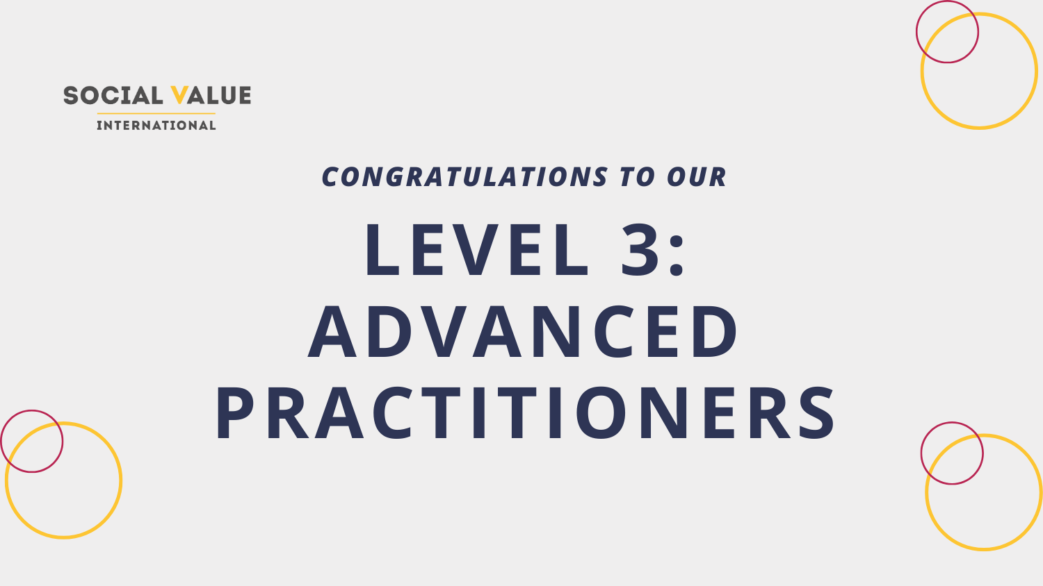 Celebrating Our New Level 3: Advanced Practitioners!