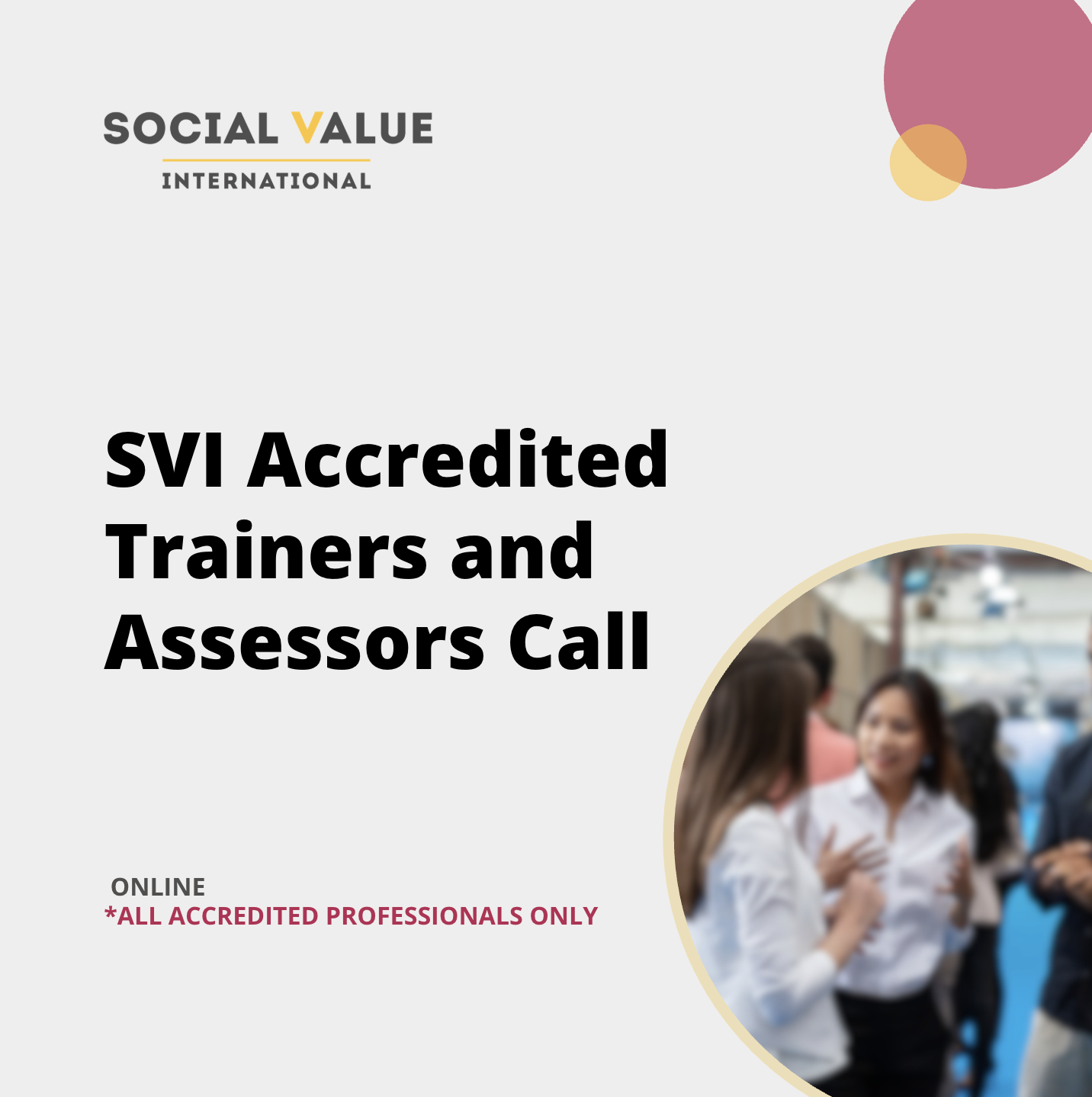 CPD Session for SVI Accredited Trainers and Assessors