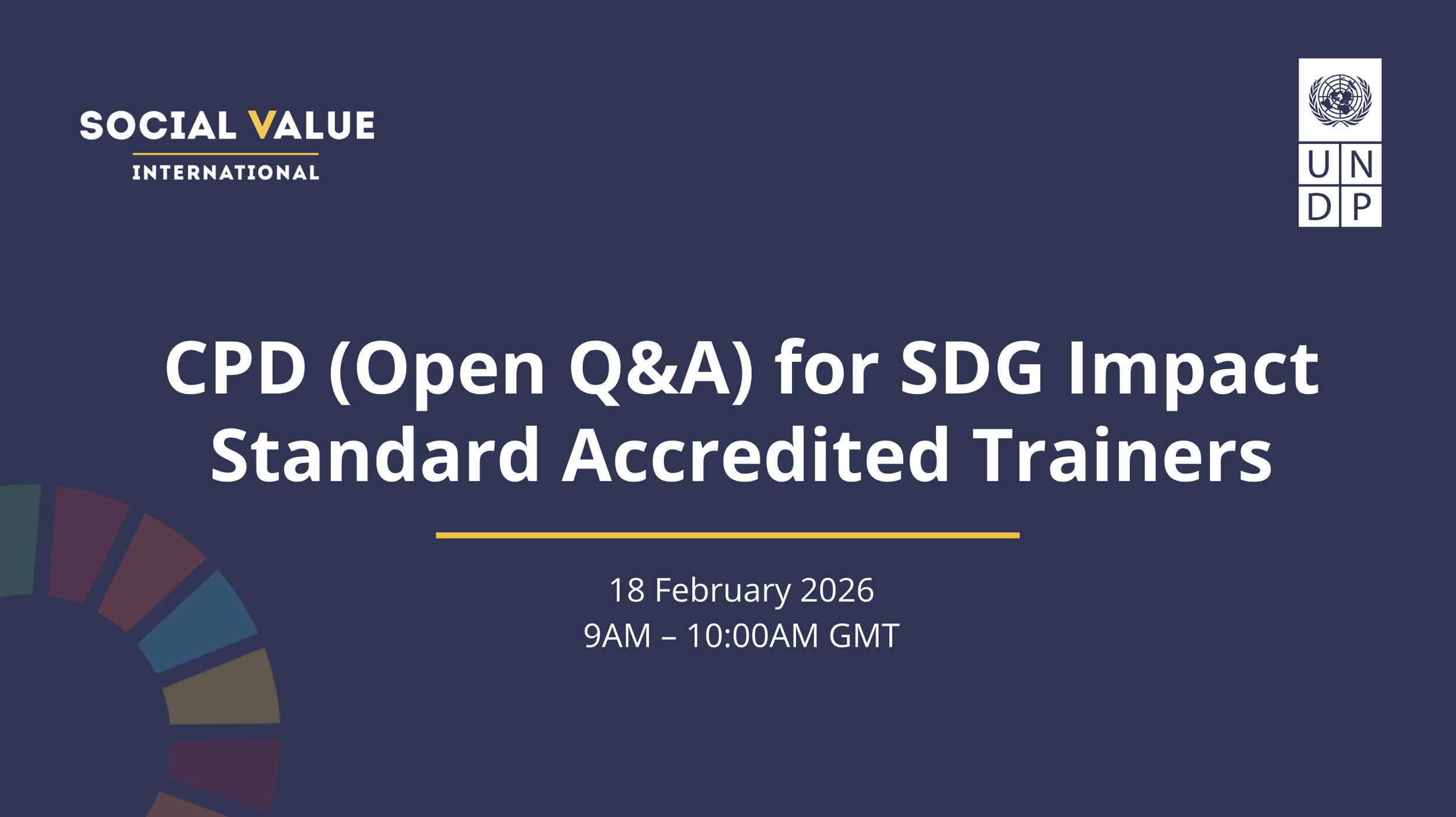 CPD (Open Q&amp;A) for SDG Impact Standard Accredited Trainers