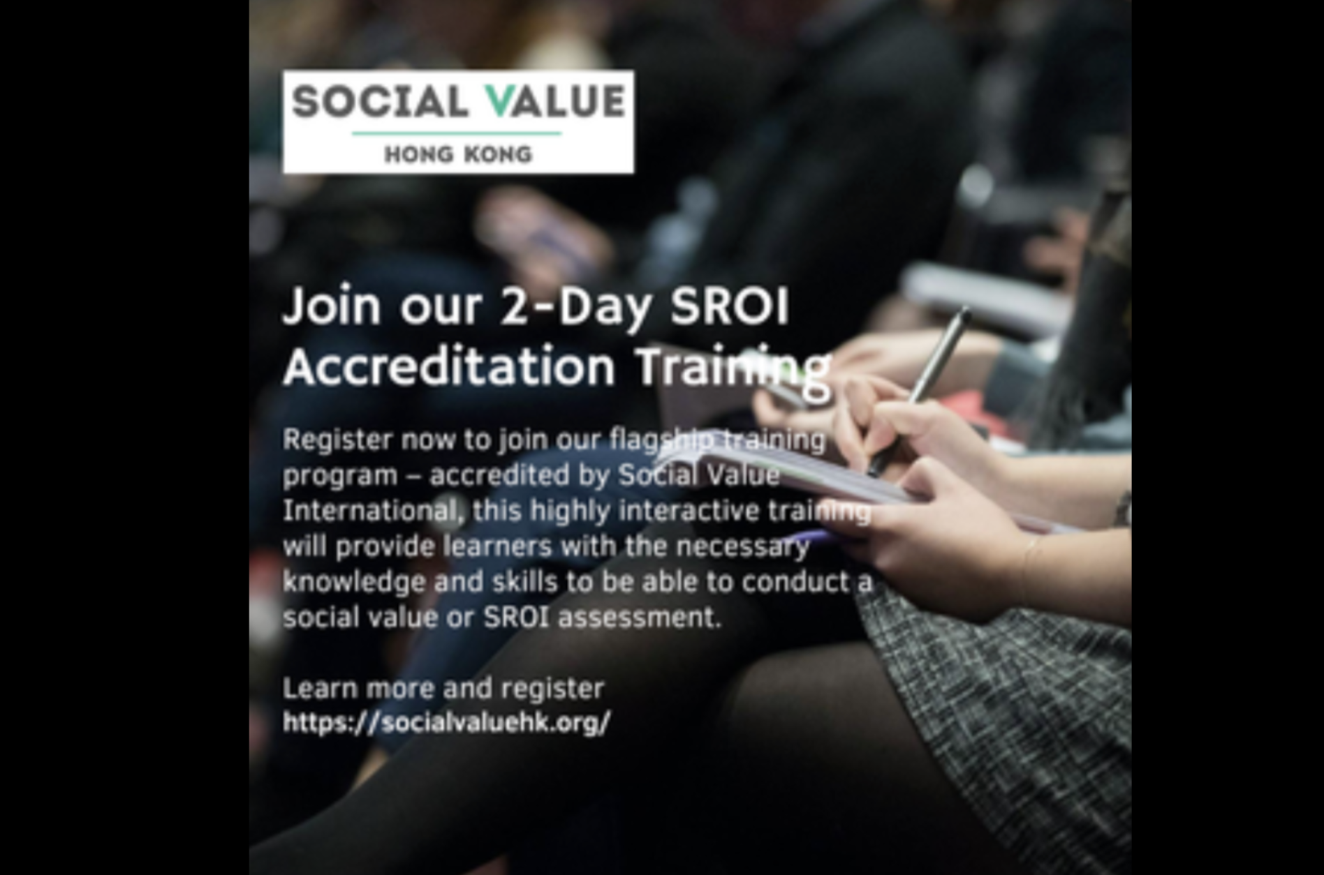 Level 2 Social Value and SROI Practitioner Training Delivered by Social Value Hong Kong