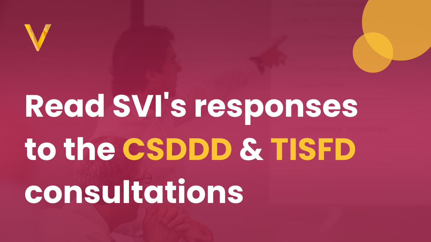 SVI responds to CSDDD and TISFD: our positions and how to get involved