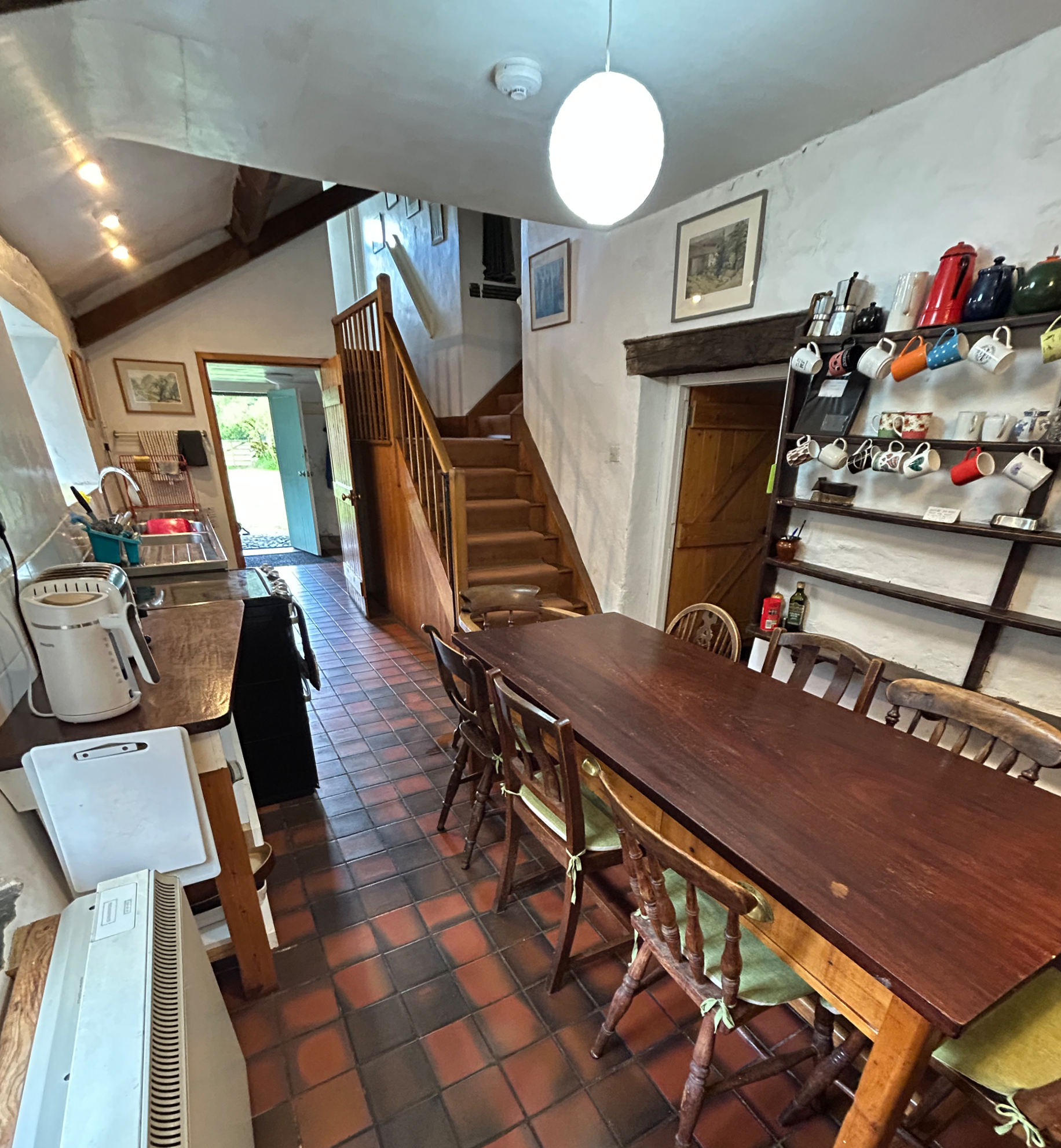 Kitchen looking towards the side door