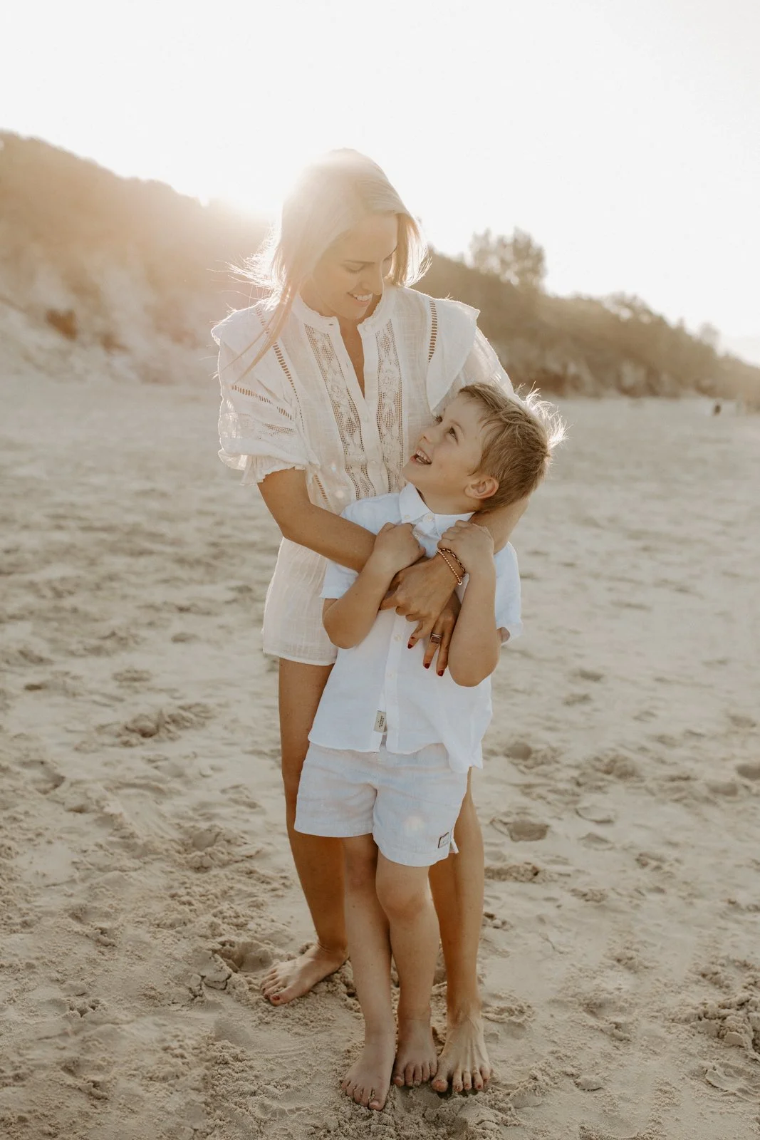 family photo beach sunset