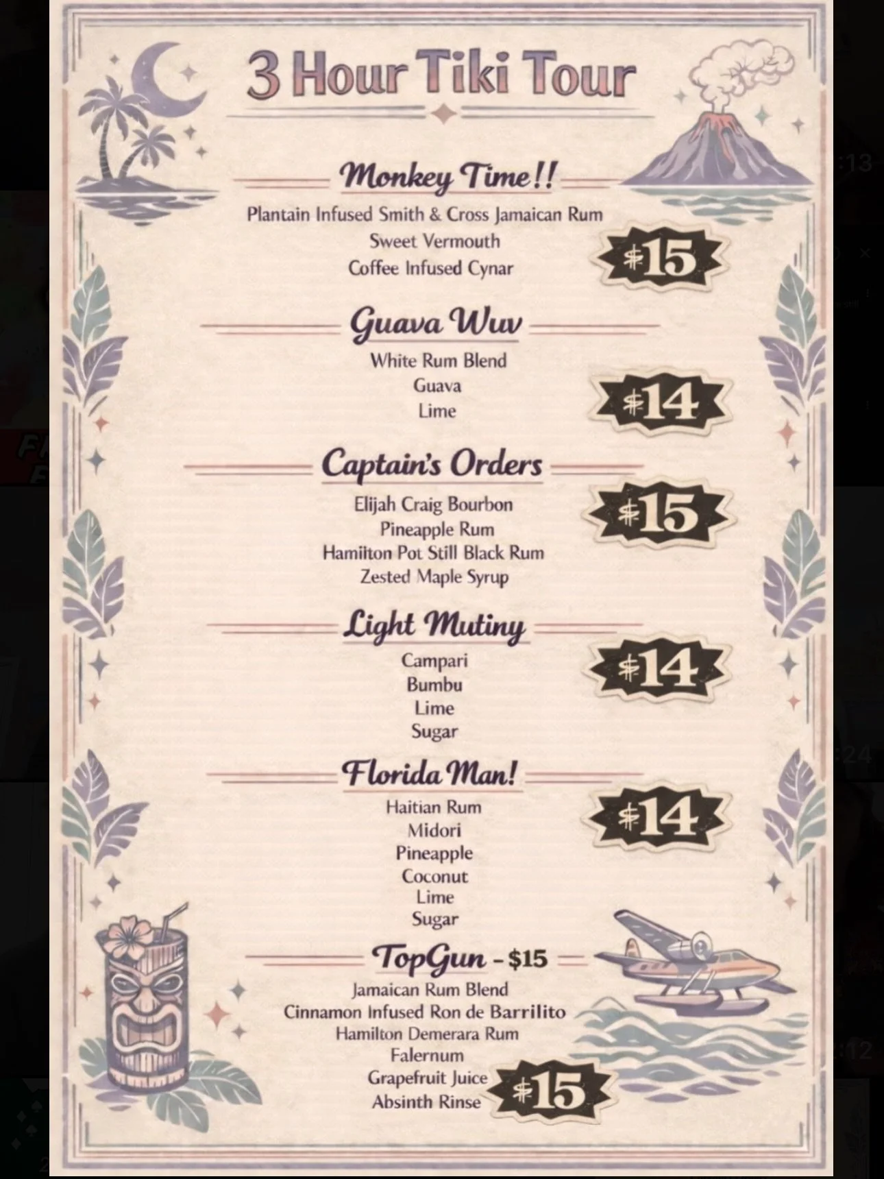 TIKI GUEST BARTENDER NIGHT 1/27 🏝️🌺🍹

Kevin Ganser and Leo Rivera Negron, two incredible bartenders from The Last Word, are your tour guides for ALLEY BAR TIKI NIGHT 🌊☀️ Whether you&rsquo;re following Captain&rsquo;s Orders, or committing *Light*