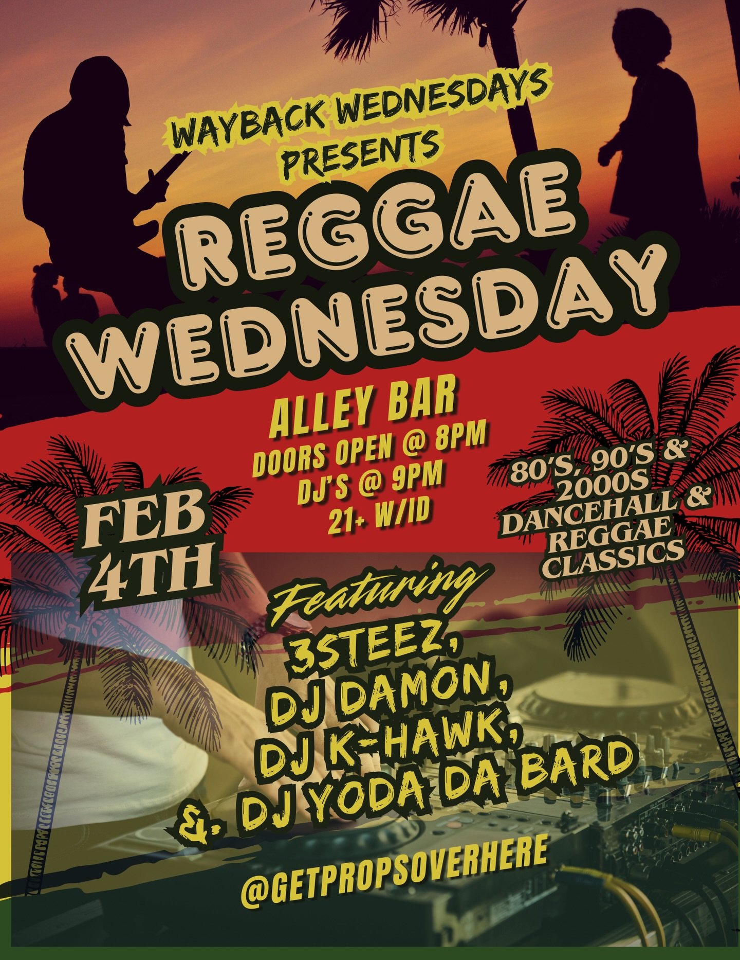 THIS WEDNESDAY WE GO REGGAE 🌺📻🎶

Alley Bar mainstay @3steez has put together a lineup of Ann Arbor&rsquo;s smoothest DJ&rsquo;s to bring Reggae to your Wednesday! 

THIS WEDNESDAY, FEB 4TH, 9PM 💃