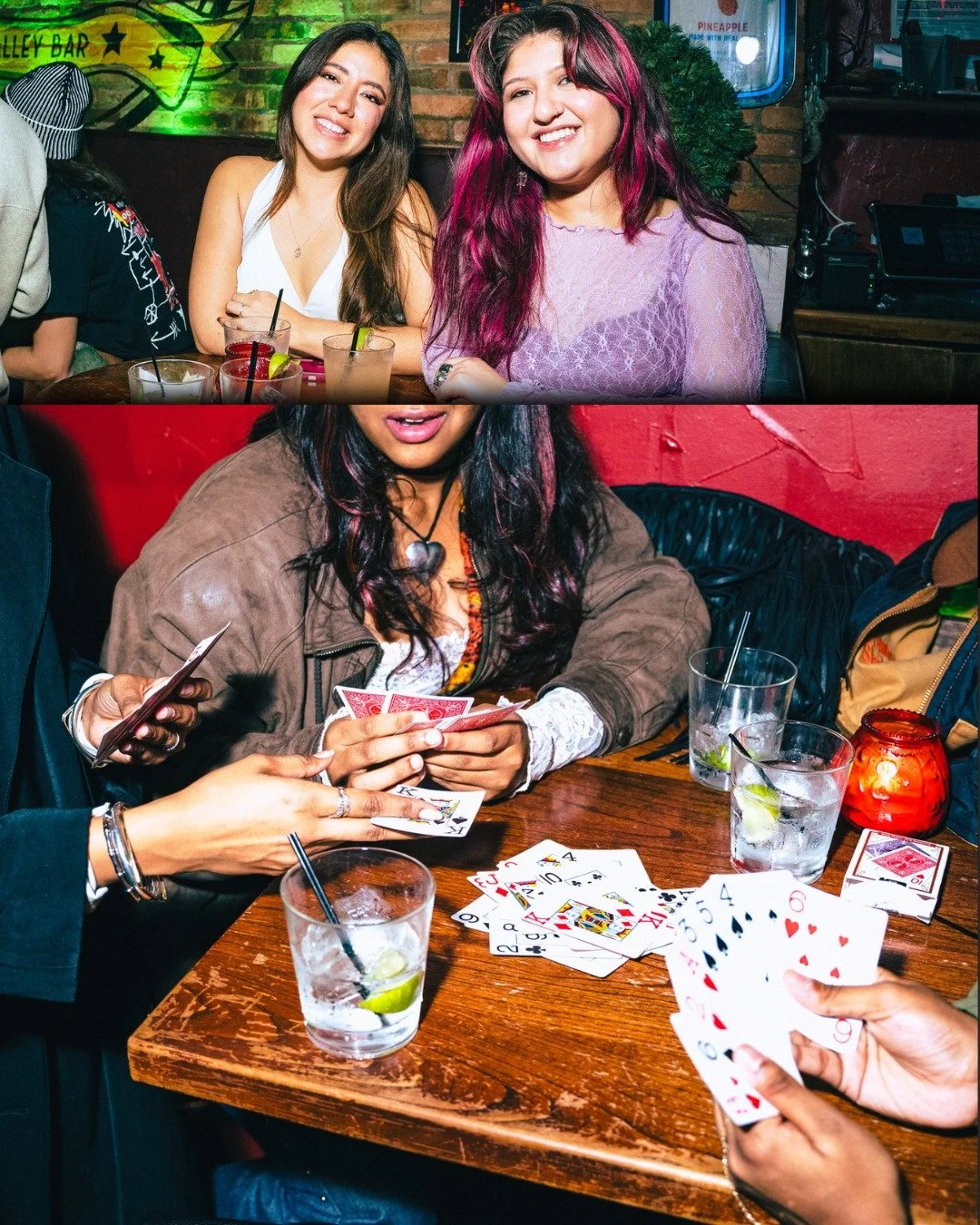 Cards on the table, drinks in hand &mdash; it's the Alley Bar way &spades;️🍸