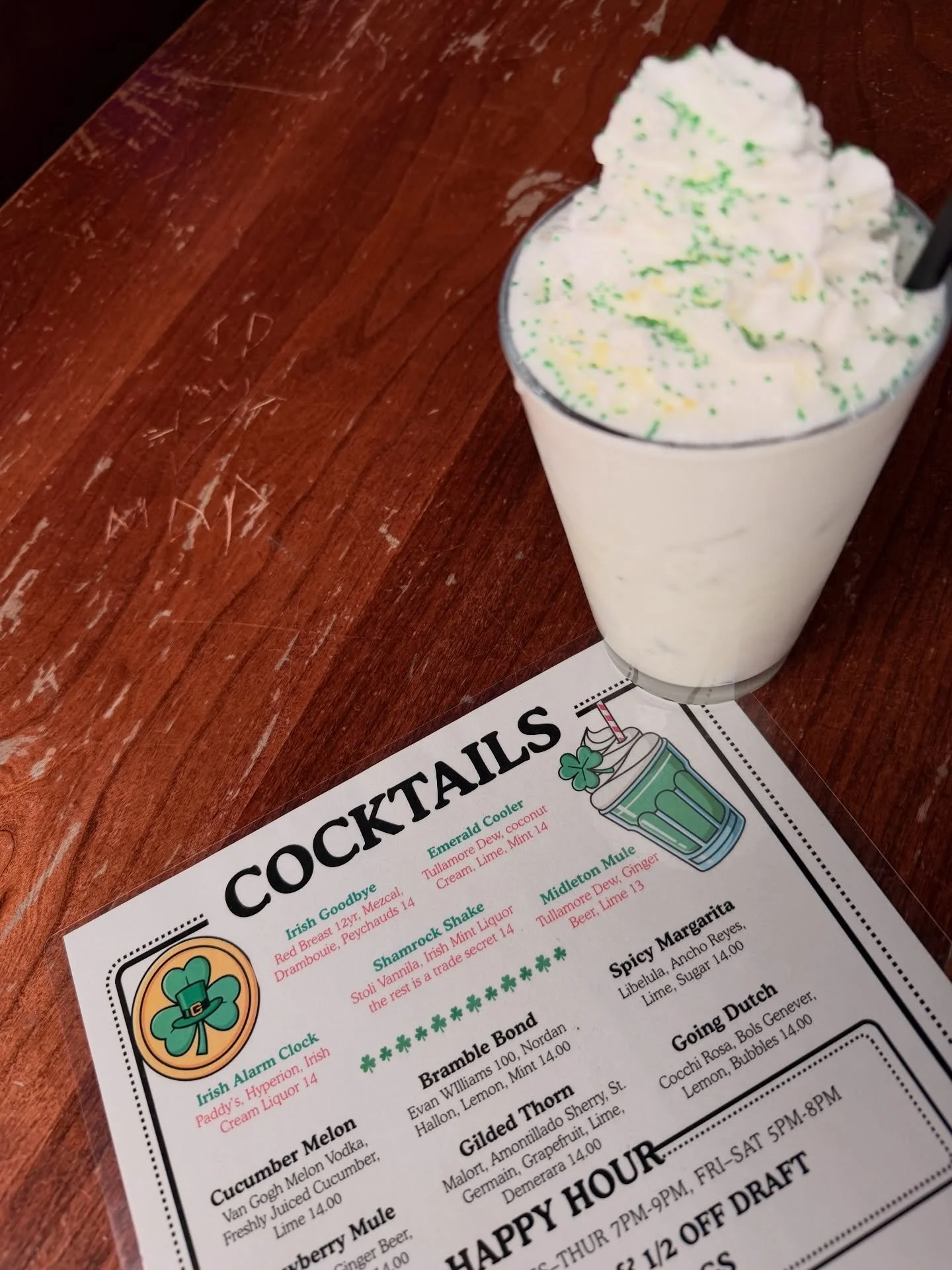ST. PADDY&rsquo;S AT ALLEY BAR ☘️🍻

TUESDAY, 3/17 🙌
Opening time: 5PM ⏰

ST. PADDY&rsquo;S COCKTAILS:
SHAMROCK SHAKE
IRISH GOODBYE
EMERALD COOLER
IRISH ALARM CLOCK
MIDDLETON MULE