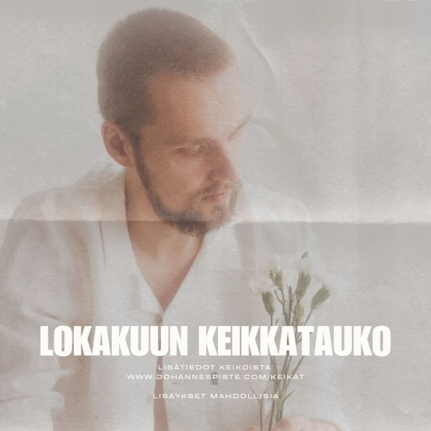 Lokakuun viet&auml;n tauolla keikoista.
.
T&auml;ss&auml; kuussa luvassa on uuden musiikin ty&ouml;st&ouml;&auml;, tulevien kuukausien keikkasettien treenailua sek&auml; siirtym&auml;&auml; sivutoimisesta musiikkiyritt&auml;jyydest&auml; p&auml;&auml