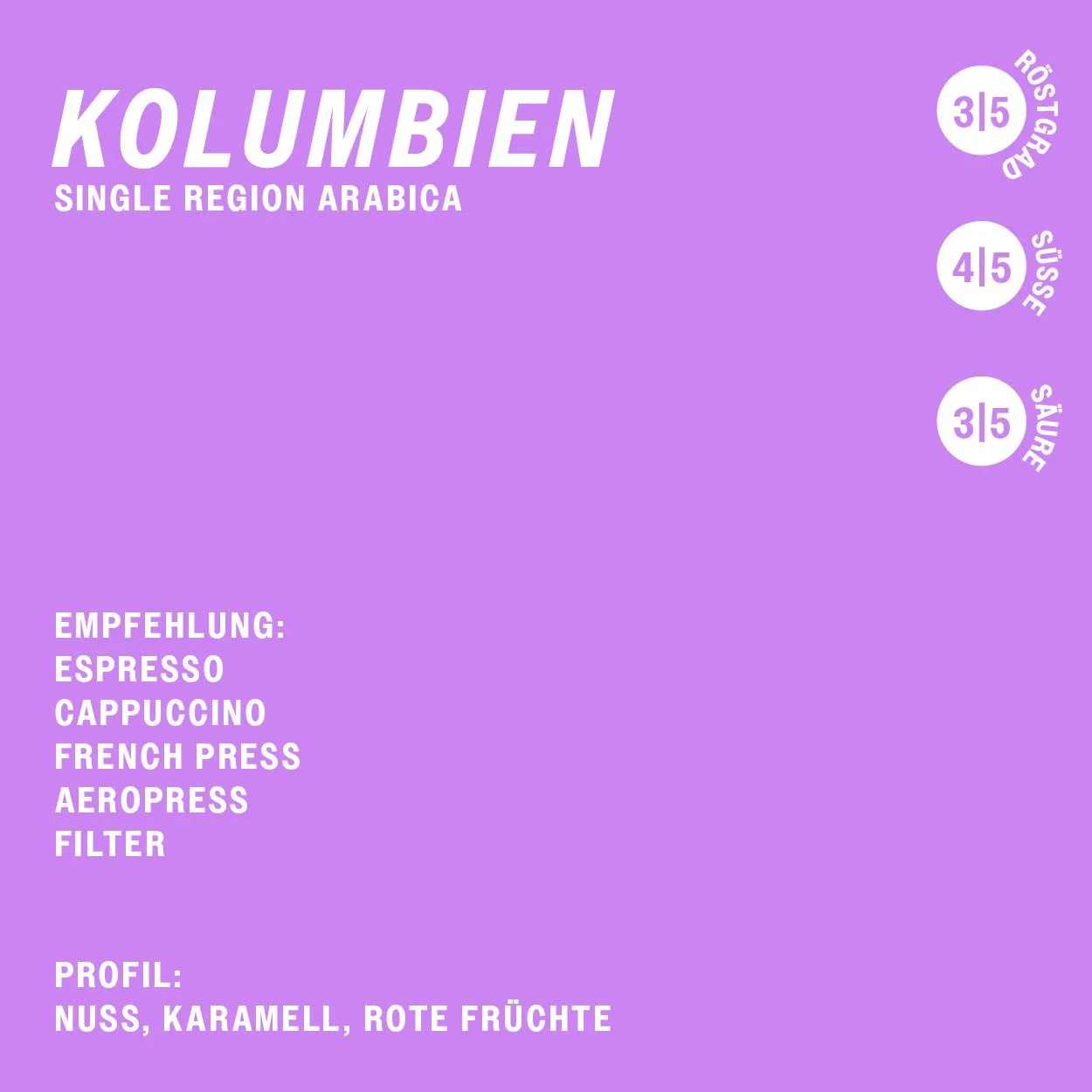 Kolumbien Single Region