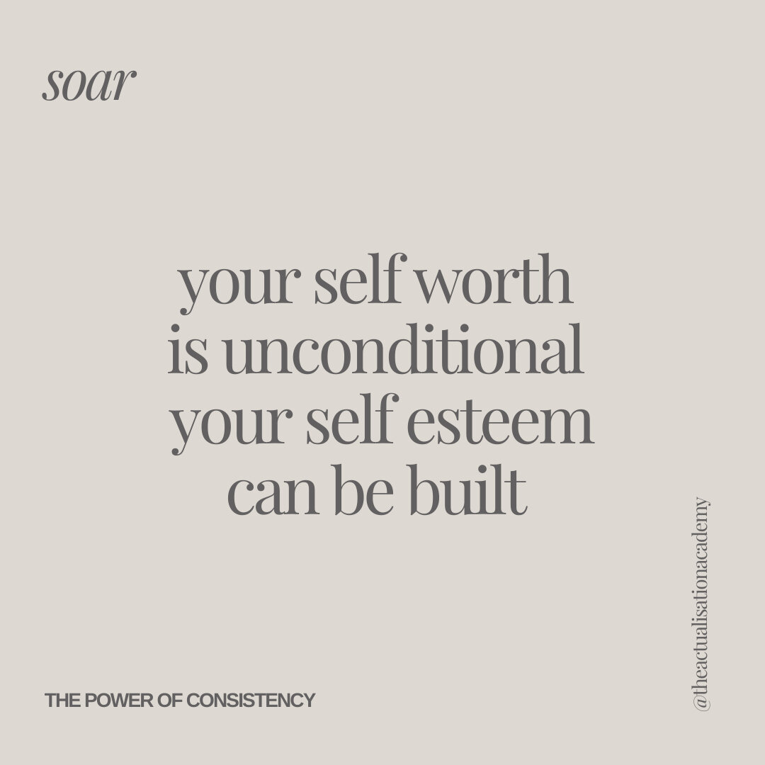 Your self-worth is unconditional. It doesn't depend on your accomplishments, your job, your relationships, or anything else external. It's an intrinsic part of who you are, and it's something that can't be taken away from you.​​​​​​​​​
In my SOAR pro